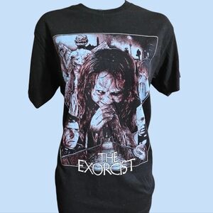 The Exorcist Movie Collage Graphic Black Short-sleeved Tee